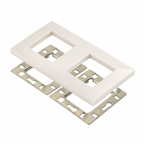 45х45 faceplate with mounting frame, white